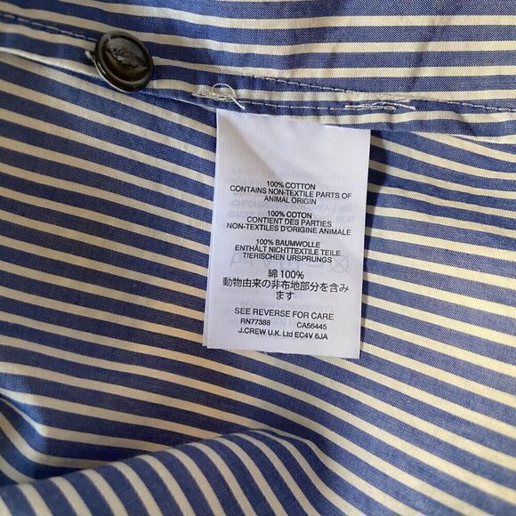 J. Crew Striped Ruffle Tuxedo Neck Tie Blouse 4P - Picture 10 of 11